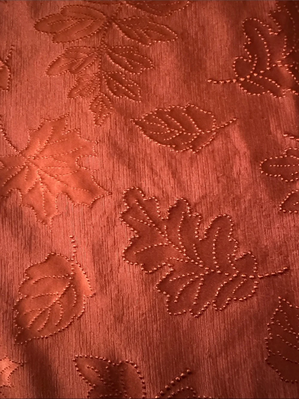 Rust Orange Leaf Jacquard Table Cloth